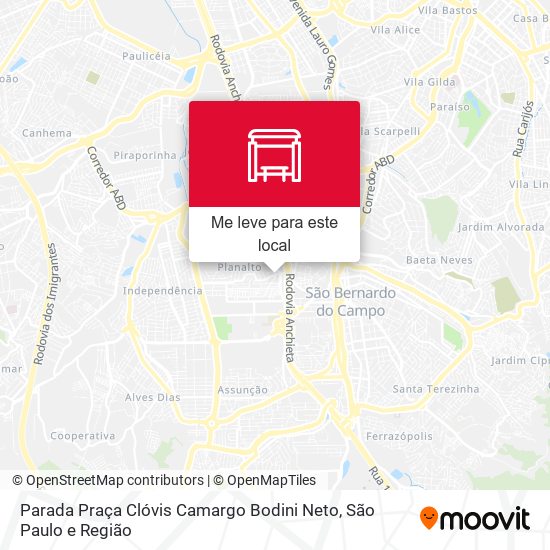 Parada Praça Clóvis Camargo Bodini Neto mapa