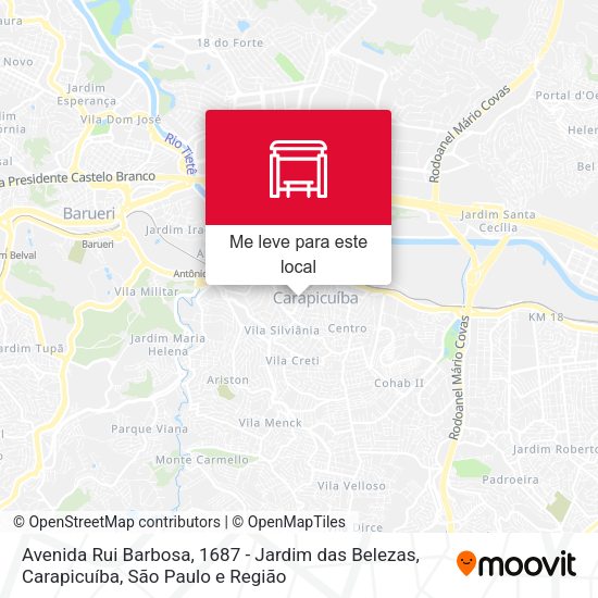 Avenida Rui Barbosa, 1687 - Jardim das Belezas, Carapicuíba mapa