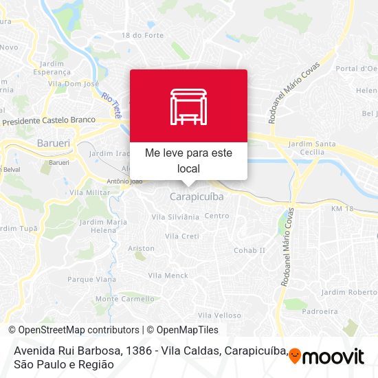 Avenida Rui Barbosa, 1386 - Vila Caldas, Carapicuíba mapa