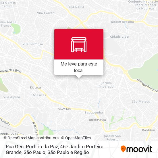 Rua Gen. Porfírio da Paz, 46 - Jardim Porteira Grande, São Paulo mapa