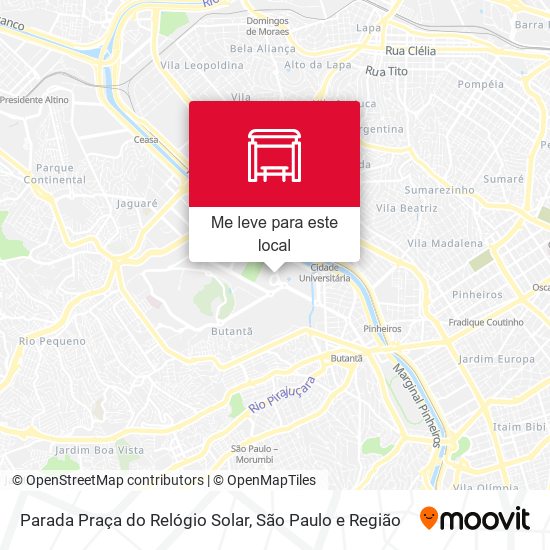 Parada Praça do Relógio Solar mapa