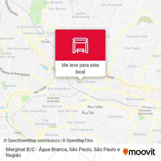 Marginal B / C - Água Branca, São Paulo mapa