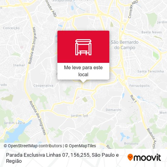 Parada Exclusiva Linhas 07, 156,255 mapa