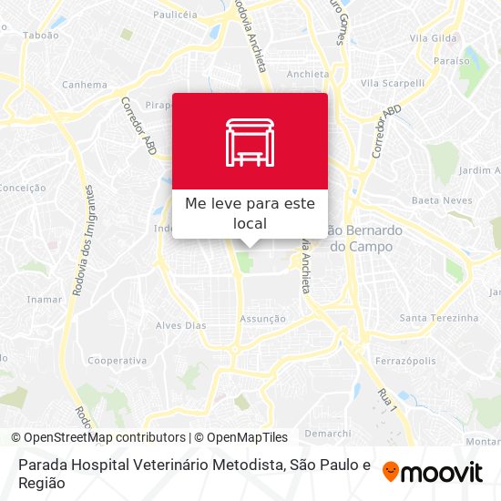 Parada Hospital Veterinário Metodista mapa