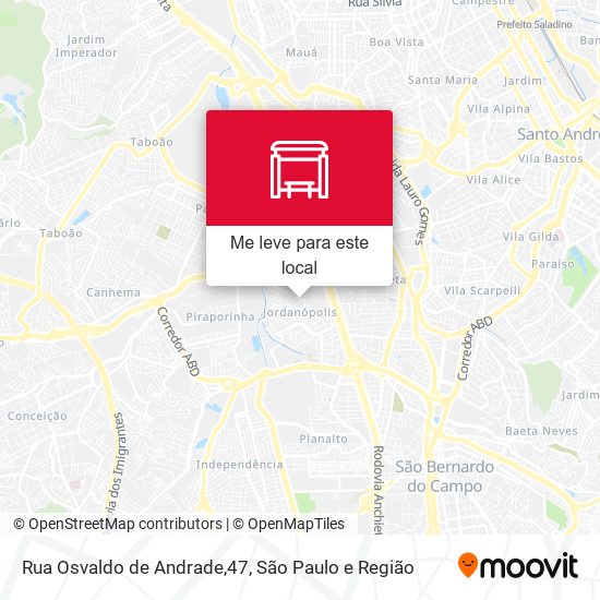 Rua Osvaldo de Andrade,47 mapa