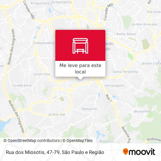 Rua dos Miosótis, 47-79 mapa