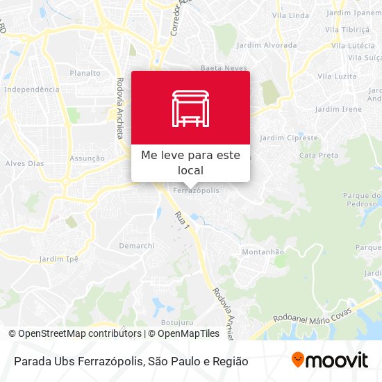 Parada Ubs Ferrazópolis mapa