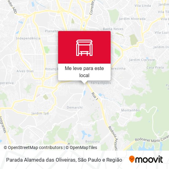 Parada Alameda das Oliveiras mapa