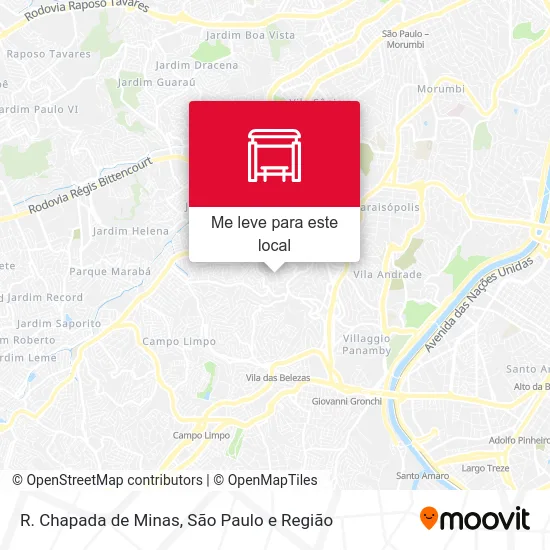 R. Chapada de Minas mapa