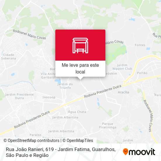 Rua João Ranieri, 619 - Jardim Fatima, Guarulhos mapa
