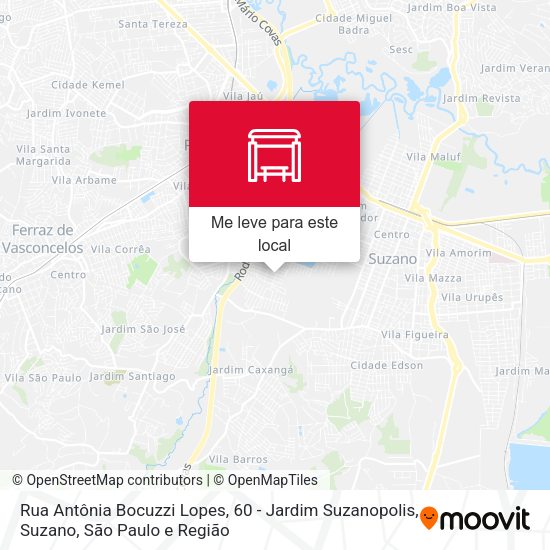 Rua Antônia Bocuzzi Lopes, 60 - Jardim Suzanopolis, Suzano mapa