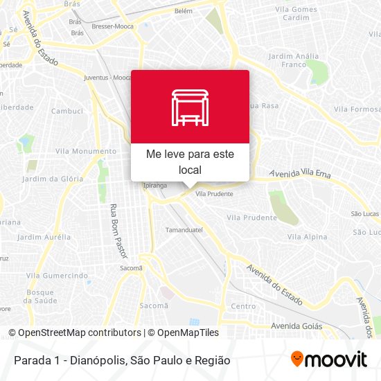 Parada Dianópolis - Parada 1 - Sentido Bairro mapa