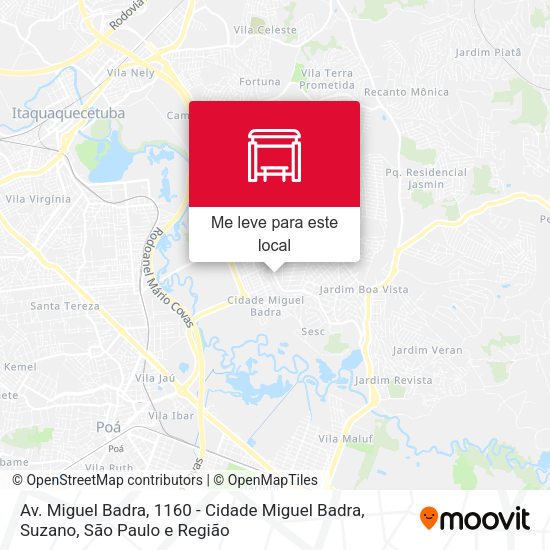 Av. Miguel Badra, 1160 - Cidade Miguel Badra, Suzano mapa