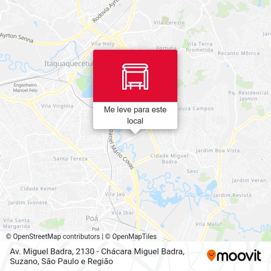 Av. Miguel Badra, 2130 - Chácara Miguel Badra, Suzano mapa