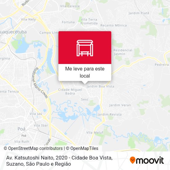 Av. Katsutoshi Naito, 2020 - Cidade Boa Vista, Suzano mapa