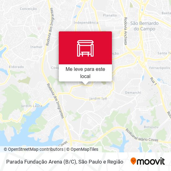 Parada Fundação Arena (B/C) mapa