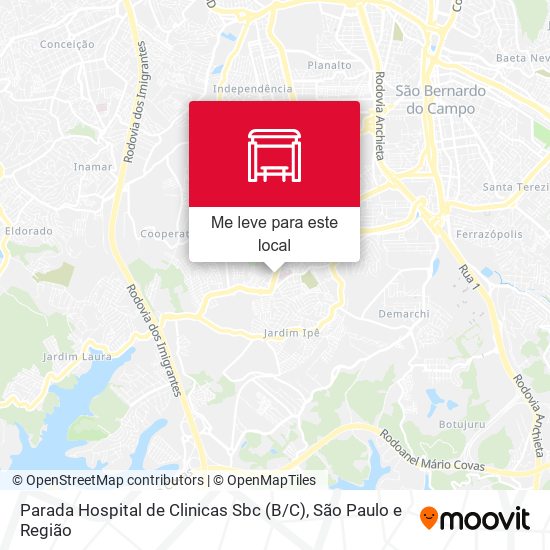 Parada Hospital de Clinicas Sbc (B / C) mapa