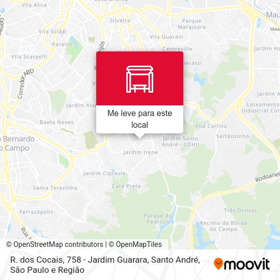 R. dos Cocais, 758 - Jardim Guarara, Santo André mapa