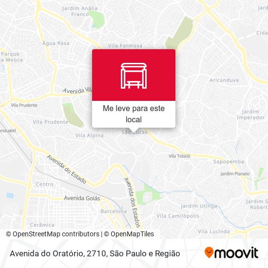 Avenida do Oratório, 2710 mapa