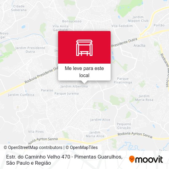 Estr. do Caminho Velho 470 - Pimentas Guarulhos mapa