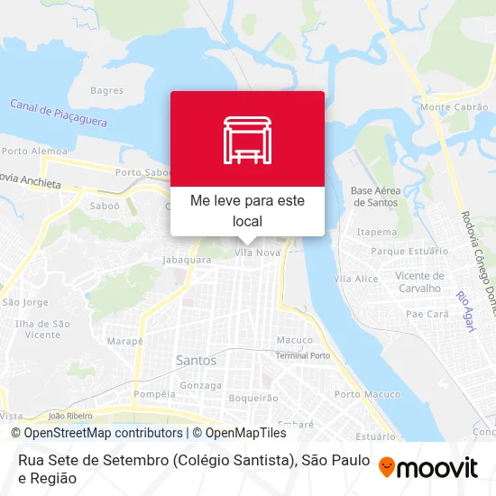Rua Sete de Setembro (Colégio Santista) mapa