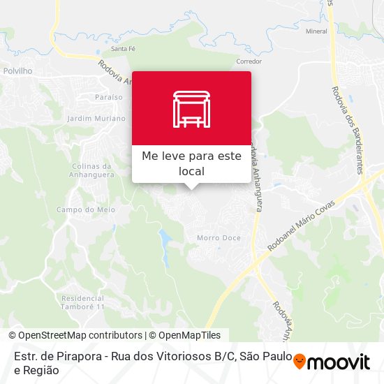 Estr. de Pirapora - Rua dos Vitoriosos B / C mapa