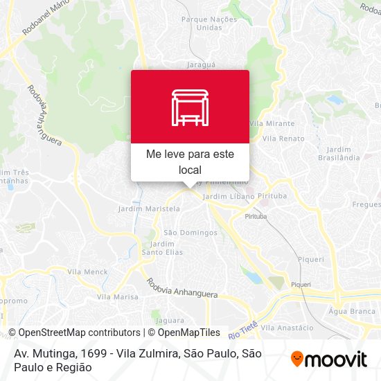 Av. Mutinga, 1699 - Vila Zulmira, São Paulo mapa