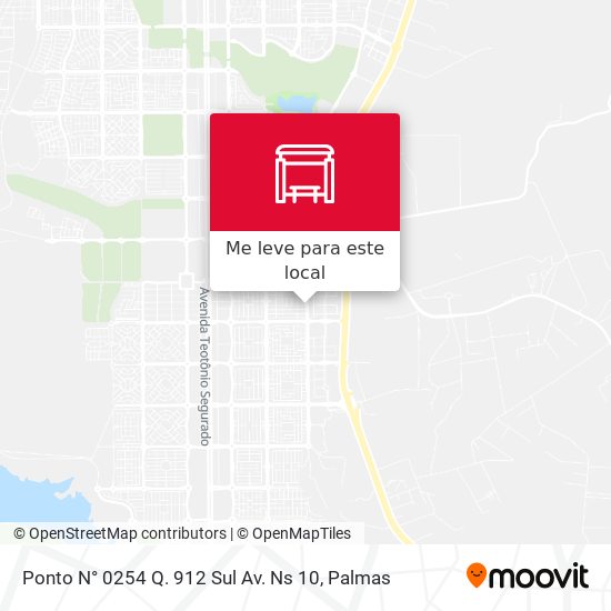 Ponto N° 0254 Q. 912 Sul Av. Ns 10 mapa