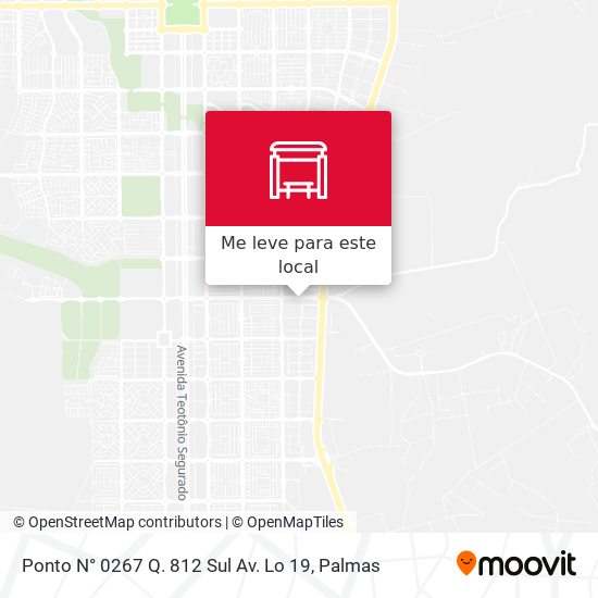 Ponto N° 0267 Q. 812 Sul Av. Lo 19 mapa