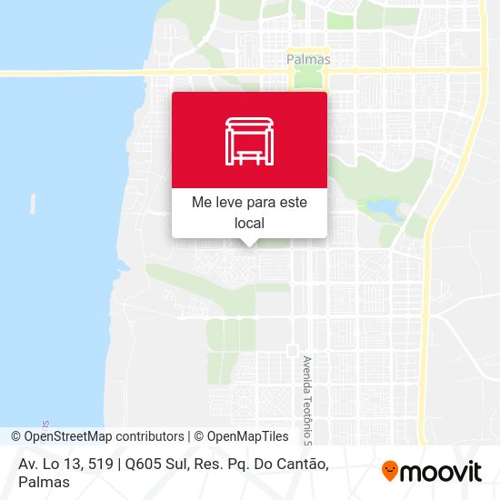 Av. Lo 13, 519 | Q605 Sul, Res. Pq. Do Cantão mapa