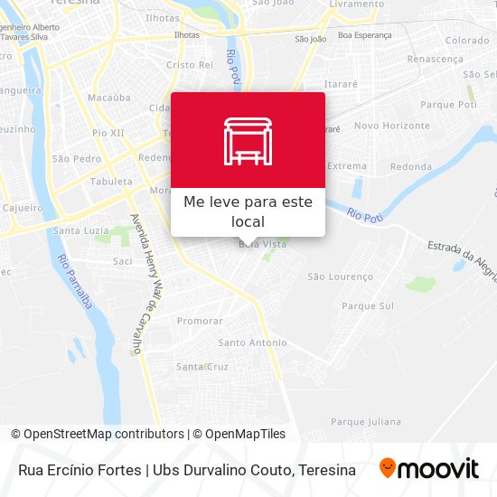 Rua Ercínio Fortes | Ubs Durvalino Couto mapa