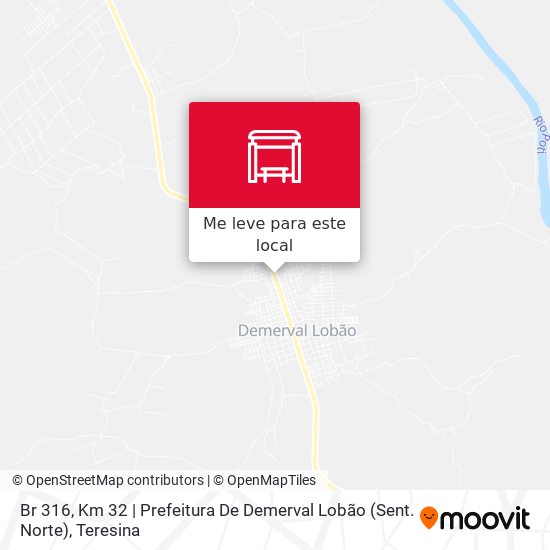 Br 316, Km 32 | Prefeitura De Demerval Lobão  (Sent. Norte) mapa