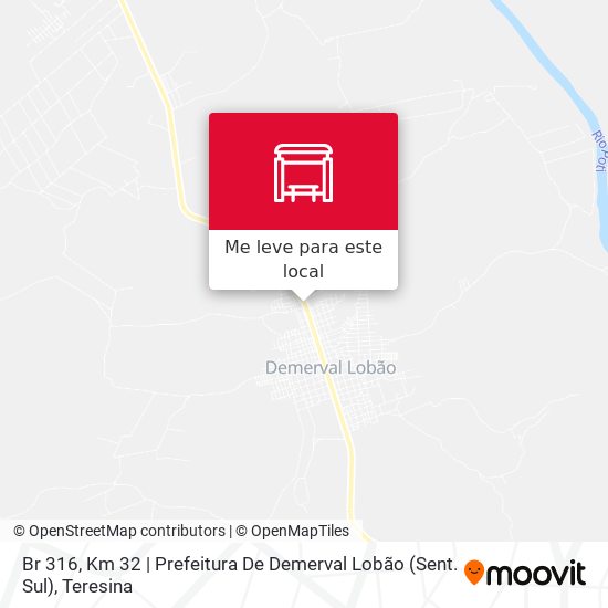 Br 316, Km 32 | Prefeitura De Demerval Lobão  (Sent. Sul) mapa