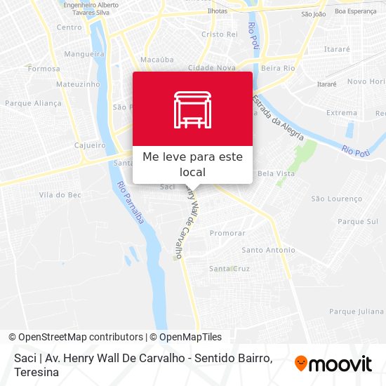 Saci | Av. Henry Wall De Carvalho - Sentido Bairro mapa