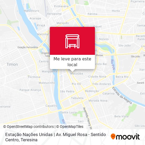 Estação Nações Unidas  | Av. Miguel Rosa - Sentido Centro mapa