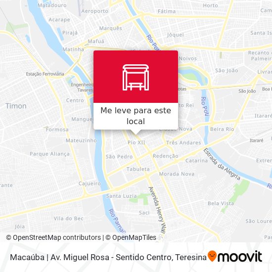 Macaúba | Av. Miguel Rosa - Sentido Centro mapa