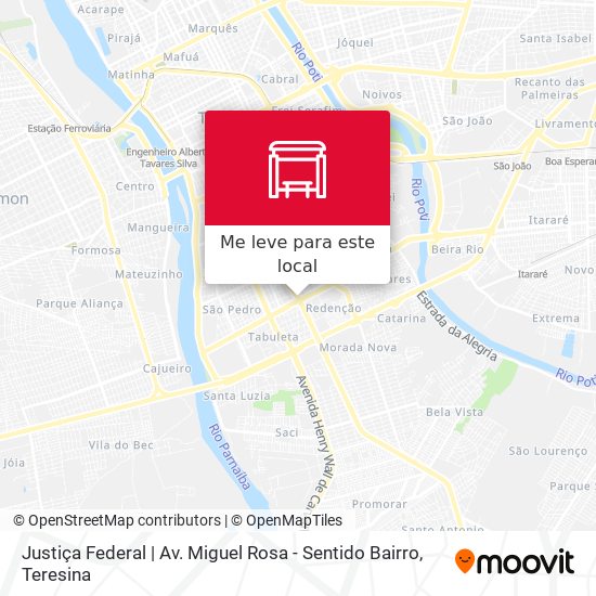 Justiça Federal | Av. Miguel Rosa - Sentido Bairro mapa