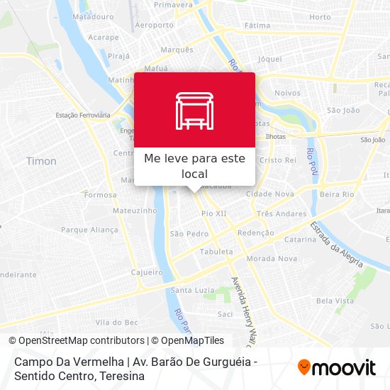 Campo Da Vermelha | Av. Barão De Gurguéia - Sentido Centro mapa