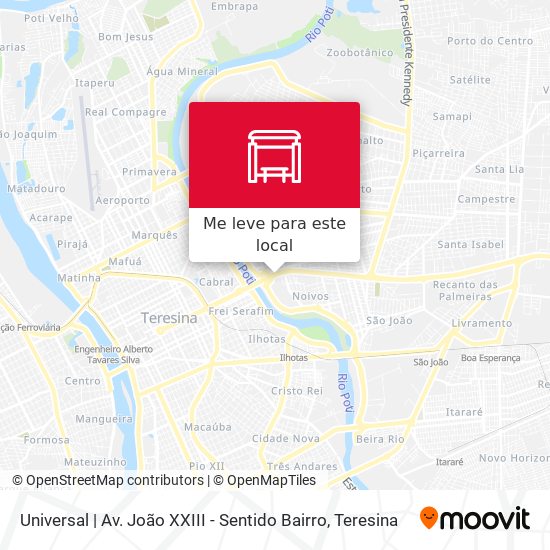 Universal | Av. João XXIII - Sentido Bairro mapa