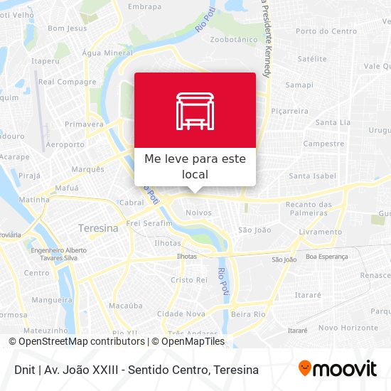 Dnit | Av. João XXIII - Sentido Centro mapa