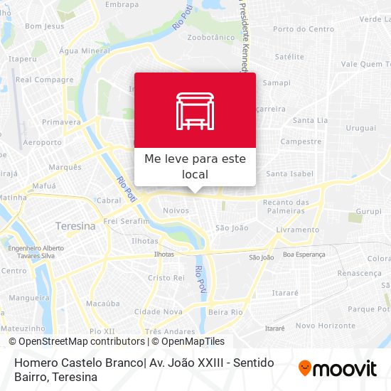 Homero Castelo Branco| Av. João XXIII - Sentido Bairro mapa