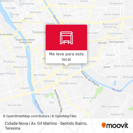 Cidade Nova | Av. Gil Martins - Sentido Bairro mapa