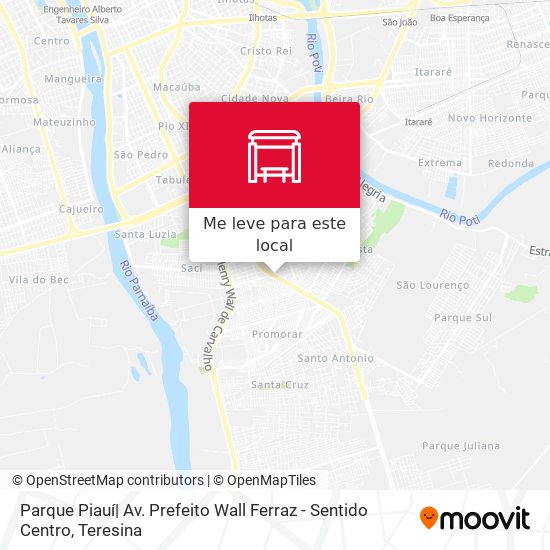 Parque Piauí| Av. Prefeito Wall Ferraz - Sentido Centro mapa