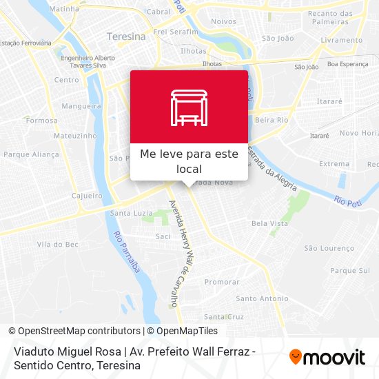 Viaduto Miguel Rosa | Av. Prefeito Wall Ferraz - Sentido Centro mapa