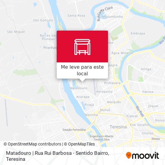 Matadouro | Rua Rui Barbosa - Sentido Bairro mapa