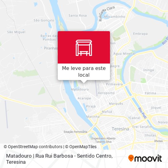 Matadouro | Rua Rui Barbosa - Sentido Centro mapa