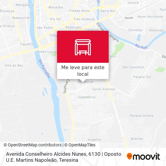 Avenida Conselheiro Alcides Nunes, 6130 | Oposto U.E. Martins Napoleão mapa