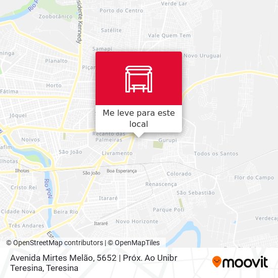 Avenida Mirtes Melão, 5652 | Próx. Ao Unibr Teresina mapa