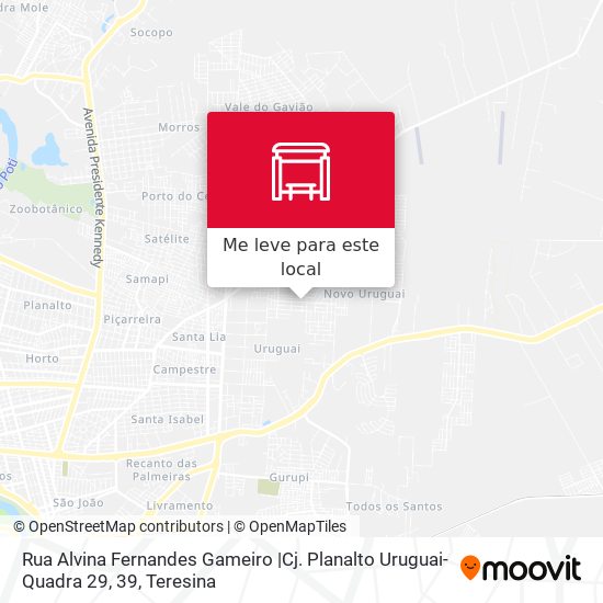 Rua Alvina Fernandes Gameiro |Cj. Planalto Uruguai-Quadra 29, 39 mapa