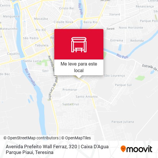Avenida Prefeito Wall Ferraz, 320 | Caixa D'Agua Parque Piaui mapa